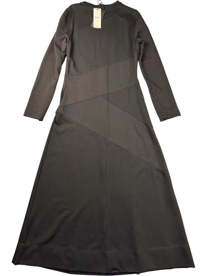 Me+Em Texture Mix Fit And Flare Dress Black - S - Think Vintage ltd