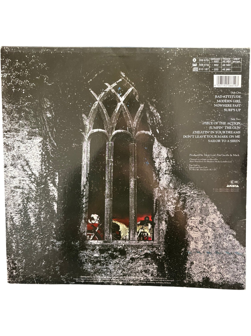 Meat Loaf Bad Attitude Vinyl Record - Good - Think Vintage ltd