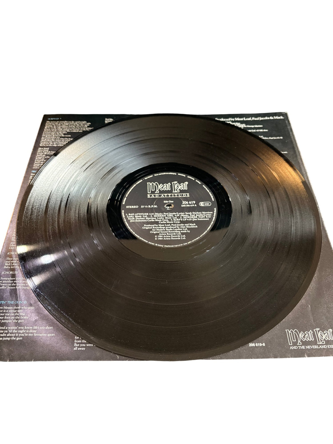 Meat Loaf Bad Attitude Vinyl Record - Good - Think Vintage ltd