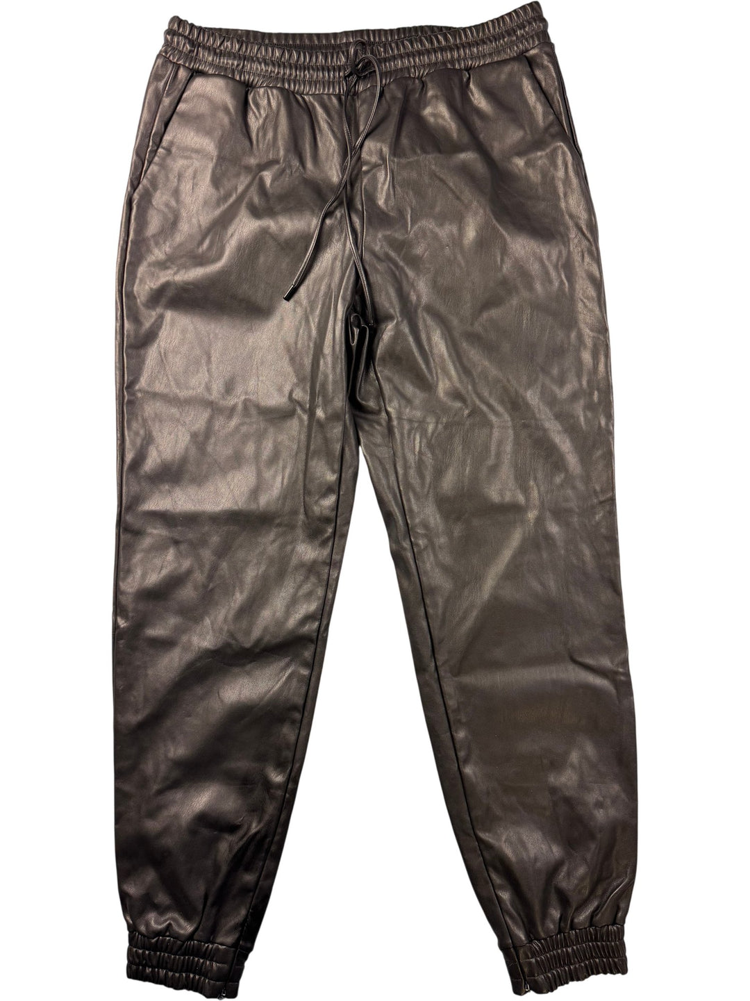 Michael Kors Faux Leather Joggers - W31 - Think Vintage ltd