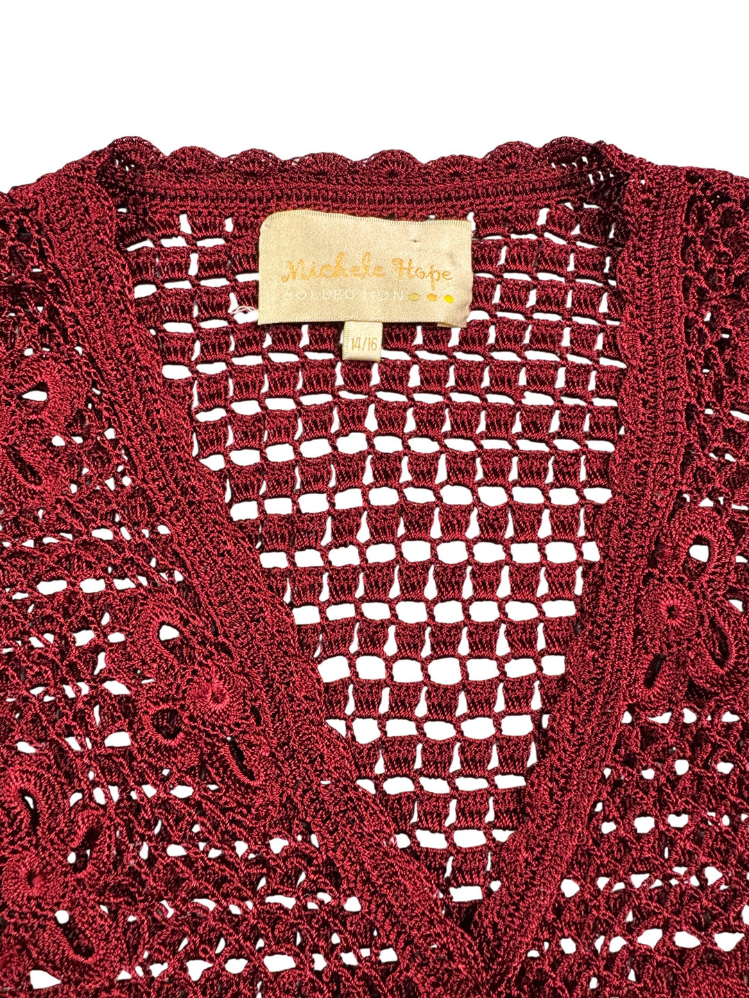 Michele Hope Crochet Cardigan - L - Think Vintage Online Ltd