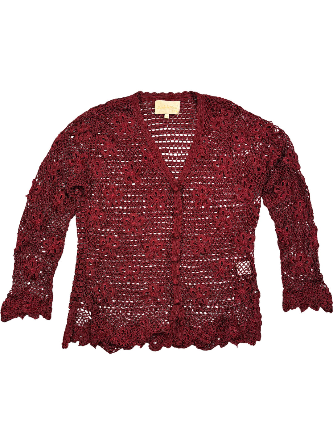Michele Hope Crochet Cardigan - L - Think Vintage ltd