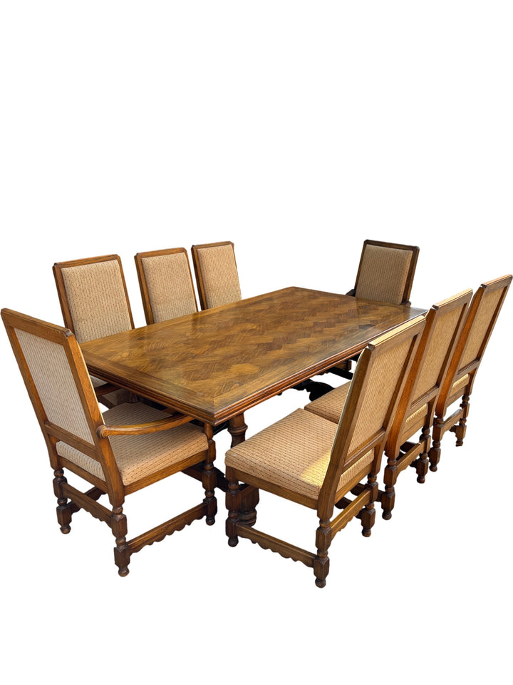 Mid-Century Wooden Dining Table Set - Think Vintage