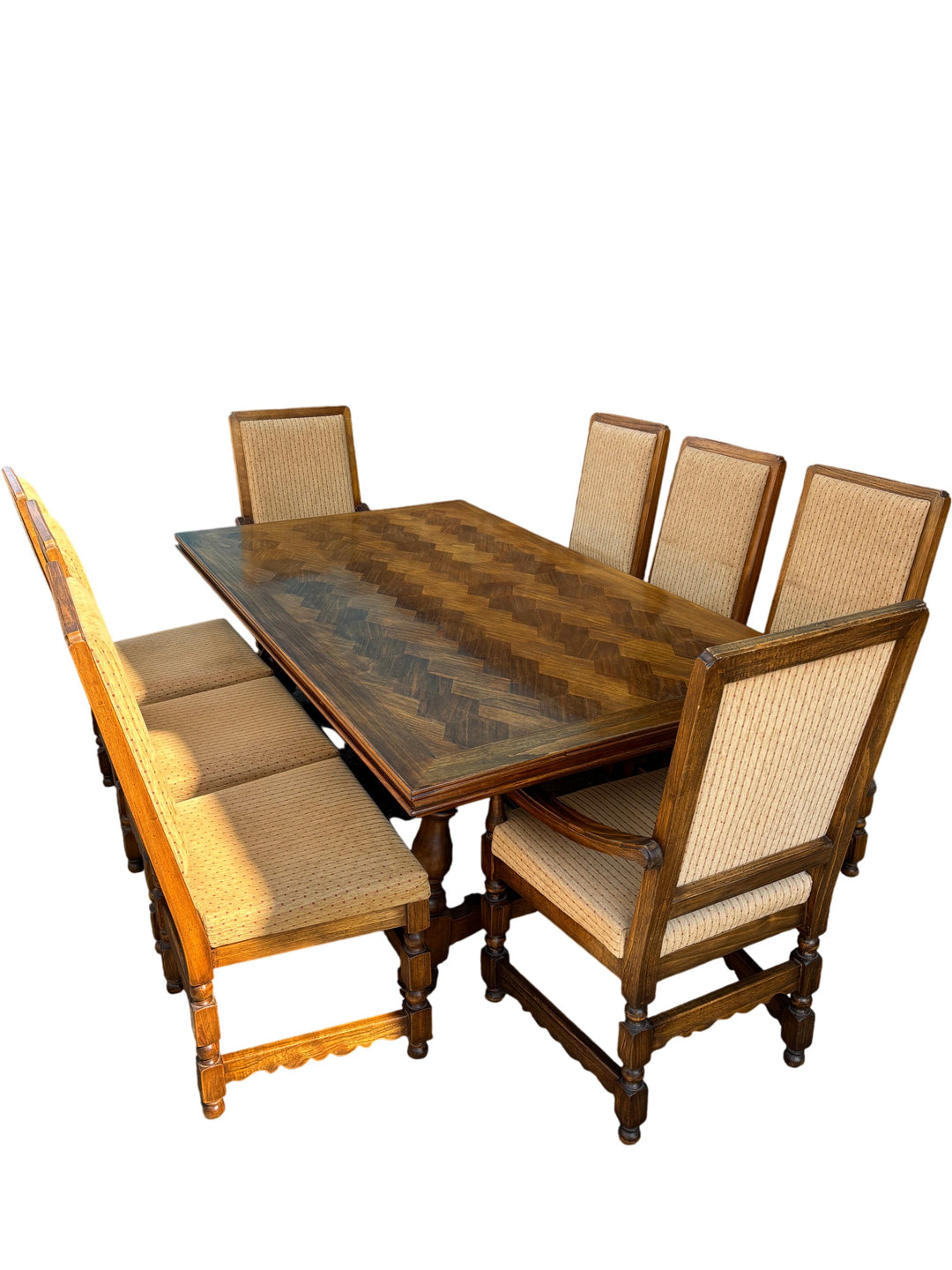 Mid-Century Wooden Dining Table Set - Think Vintage