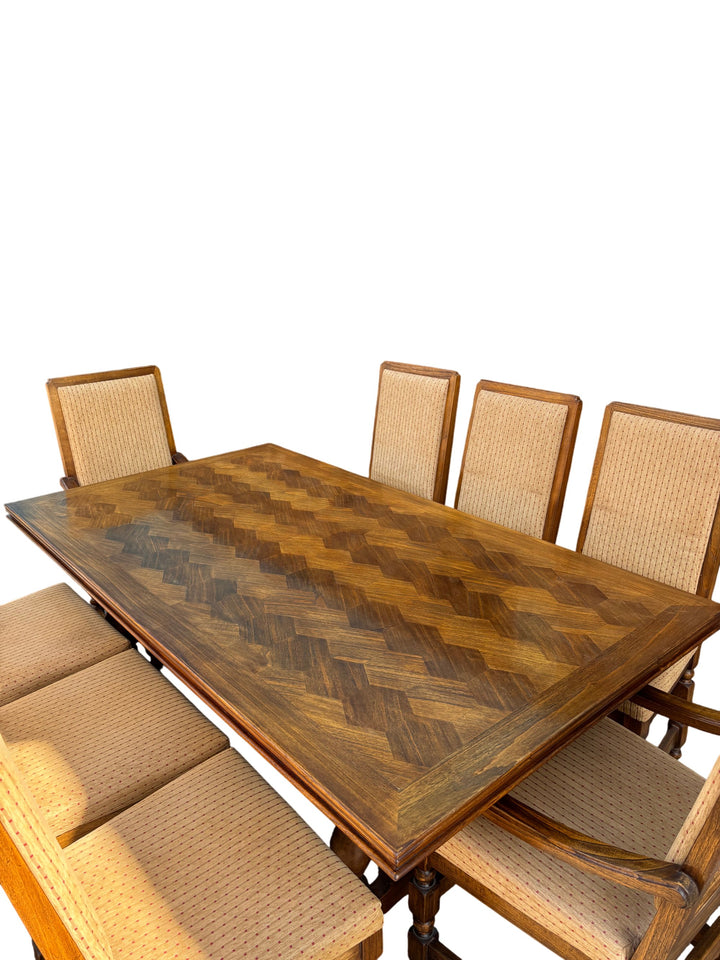 Mid-Century Wooden Dining Table Set - Think Vintage