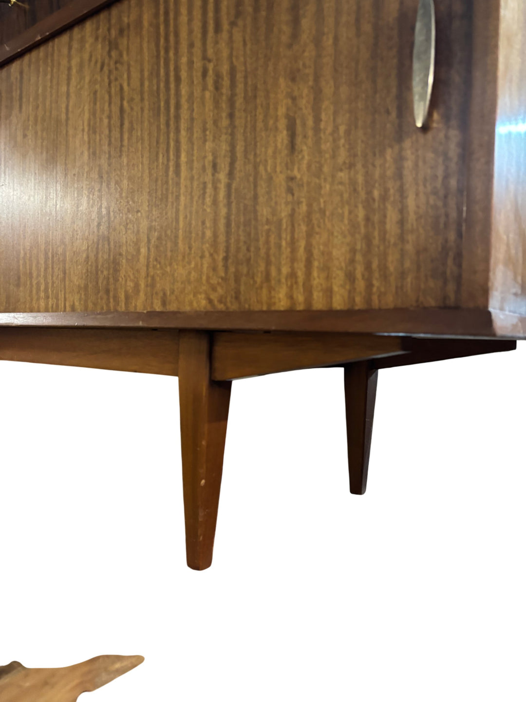 Mid-Century Wooden Sideboard With Sliding Doors - Think Vintage