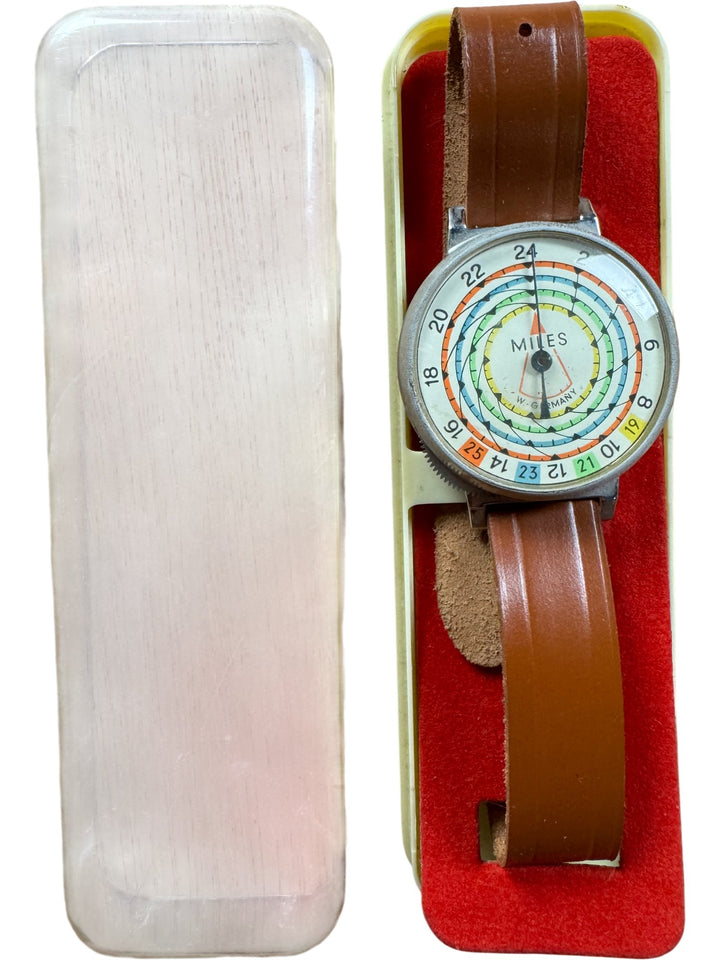 Miles West German Watch With Brown Band - Think Vintage ltd
