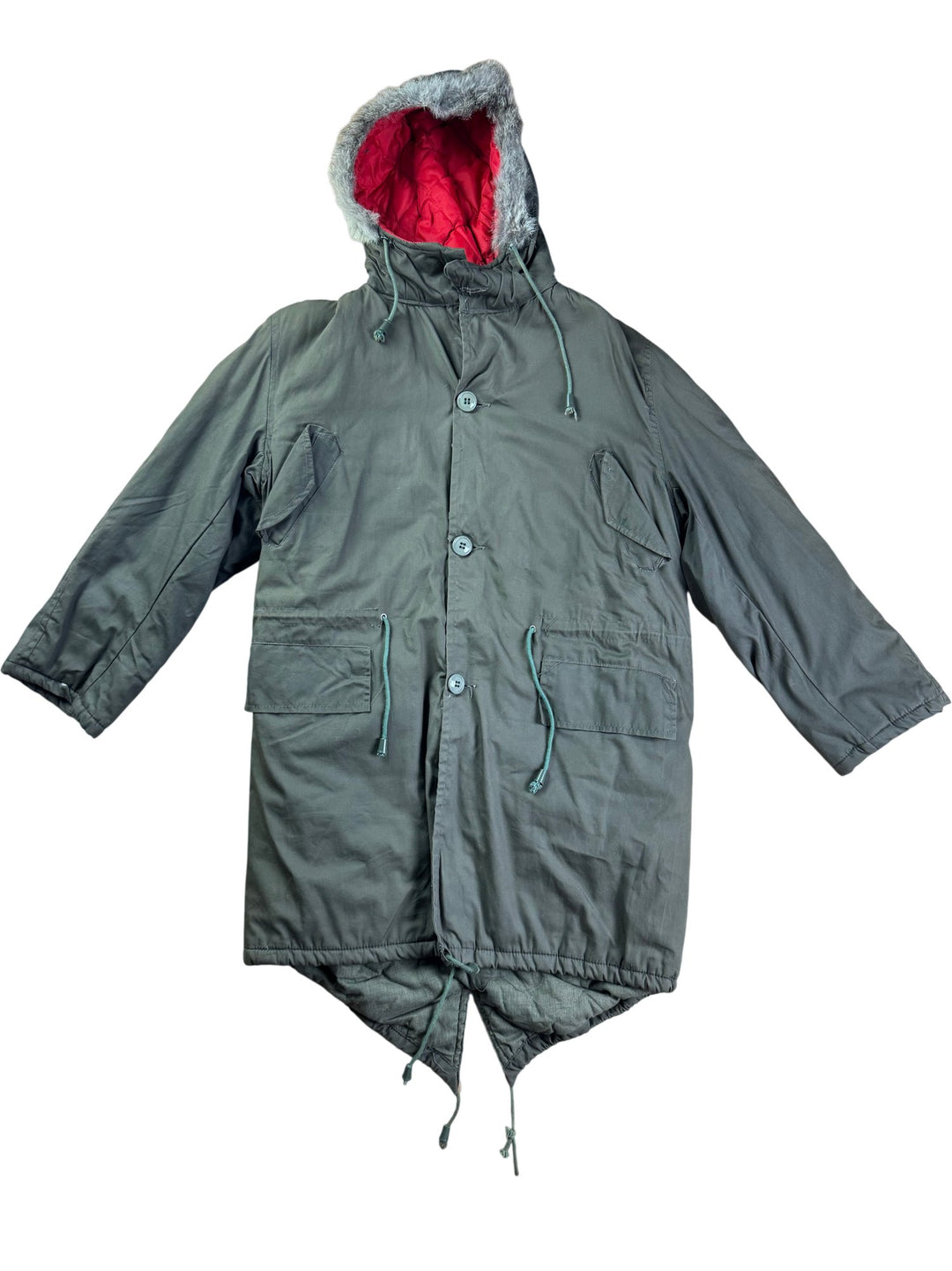 Military Style Olive Parka - M - Think Vintage ltd