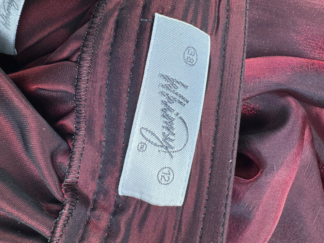 Mimsy Burgundy Pleated Skirt - W28 - Think Vintage ltd