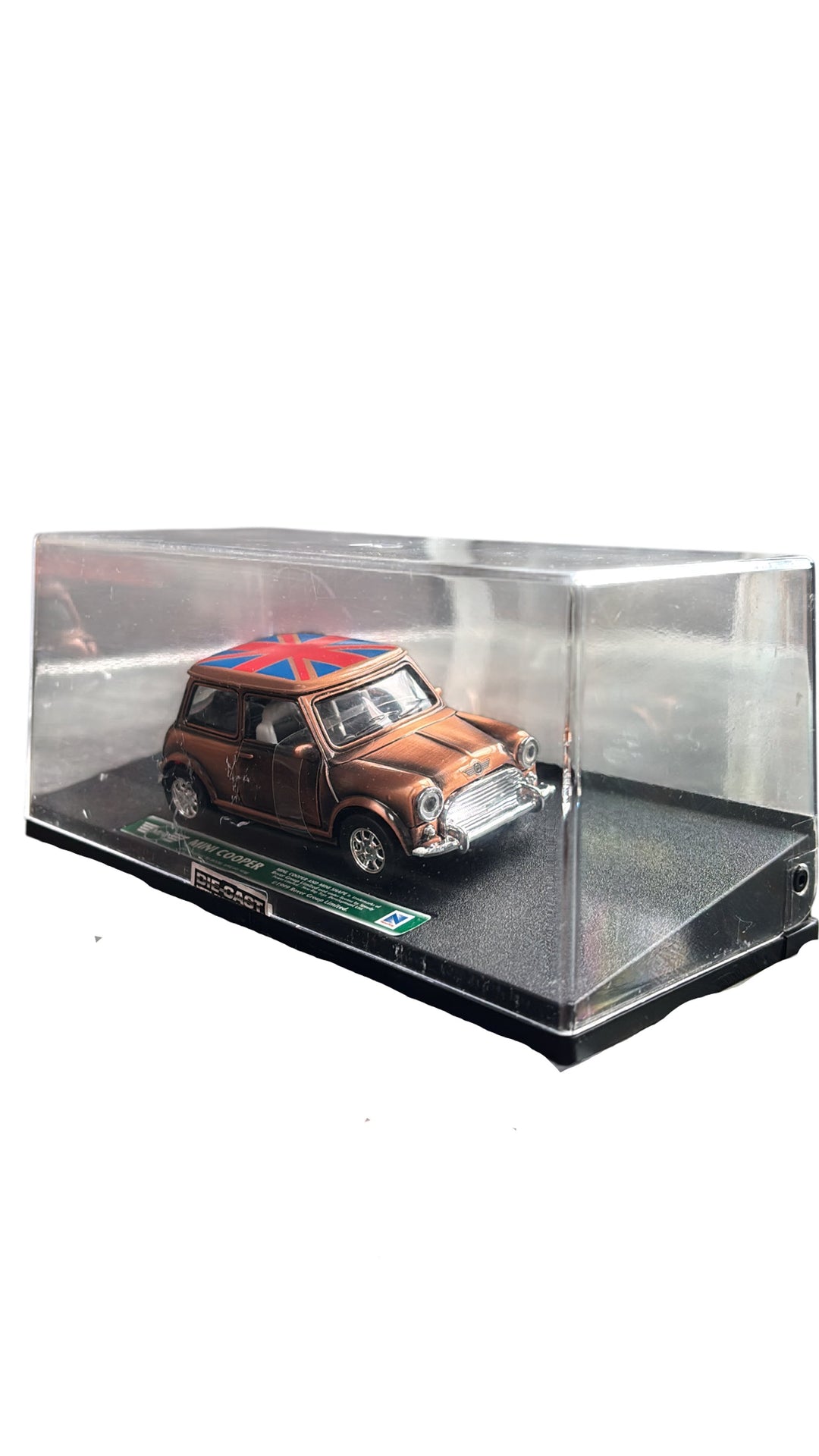 Mini Cooper Diecast Model Car Union Jack Roof Collectible Display - Think Vintage