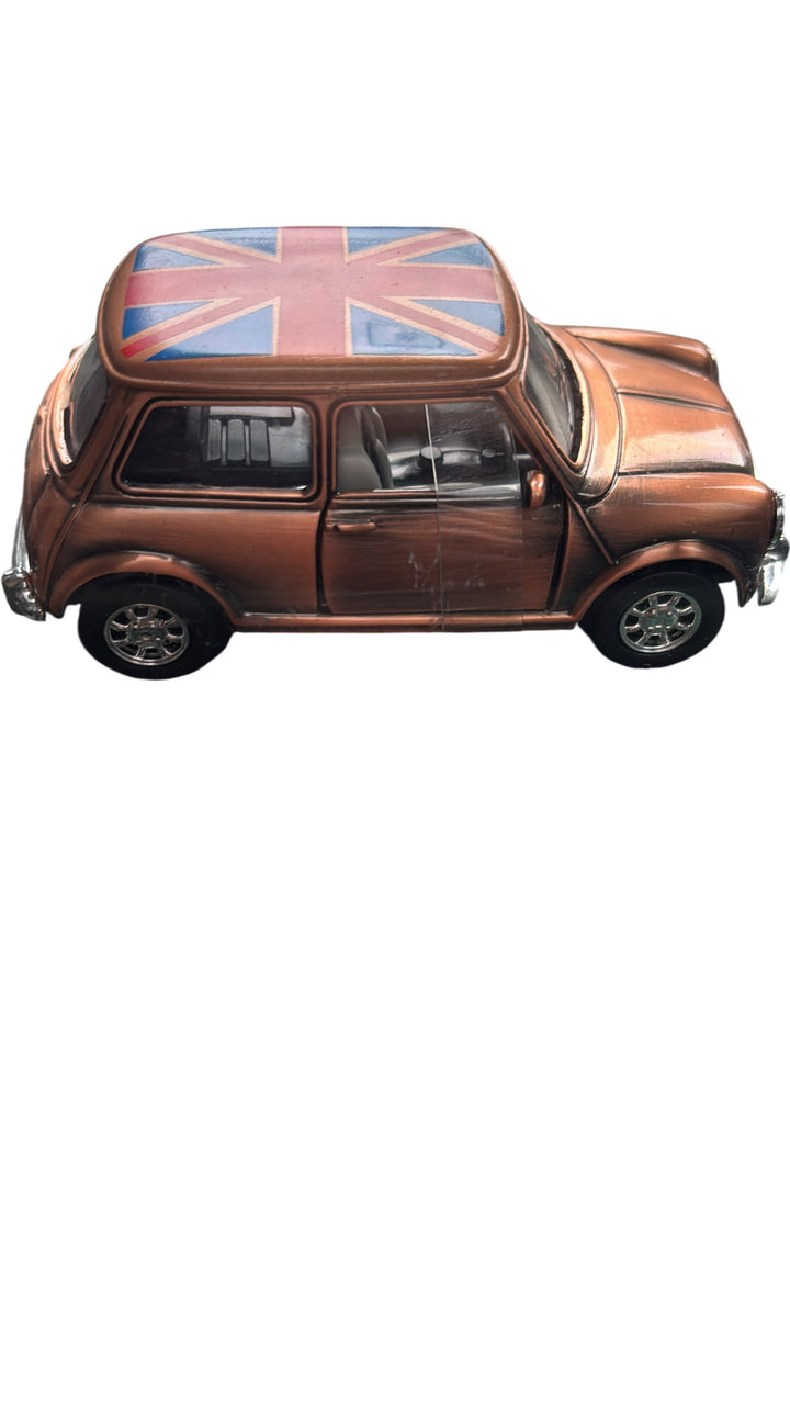 Mini Cooper Diecast Model Car Union Jack Roof Collectible Display - Think Vintage