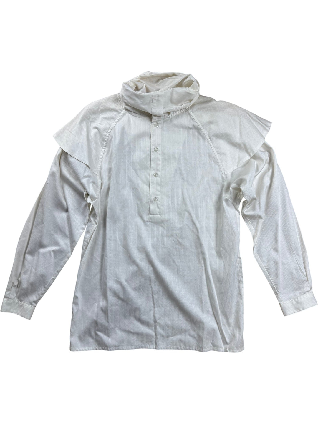 Miss Baron White Long Sleeved Shirt - M - Think Vintage ltd