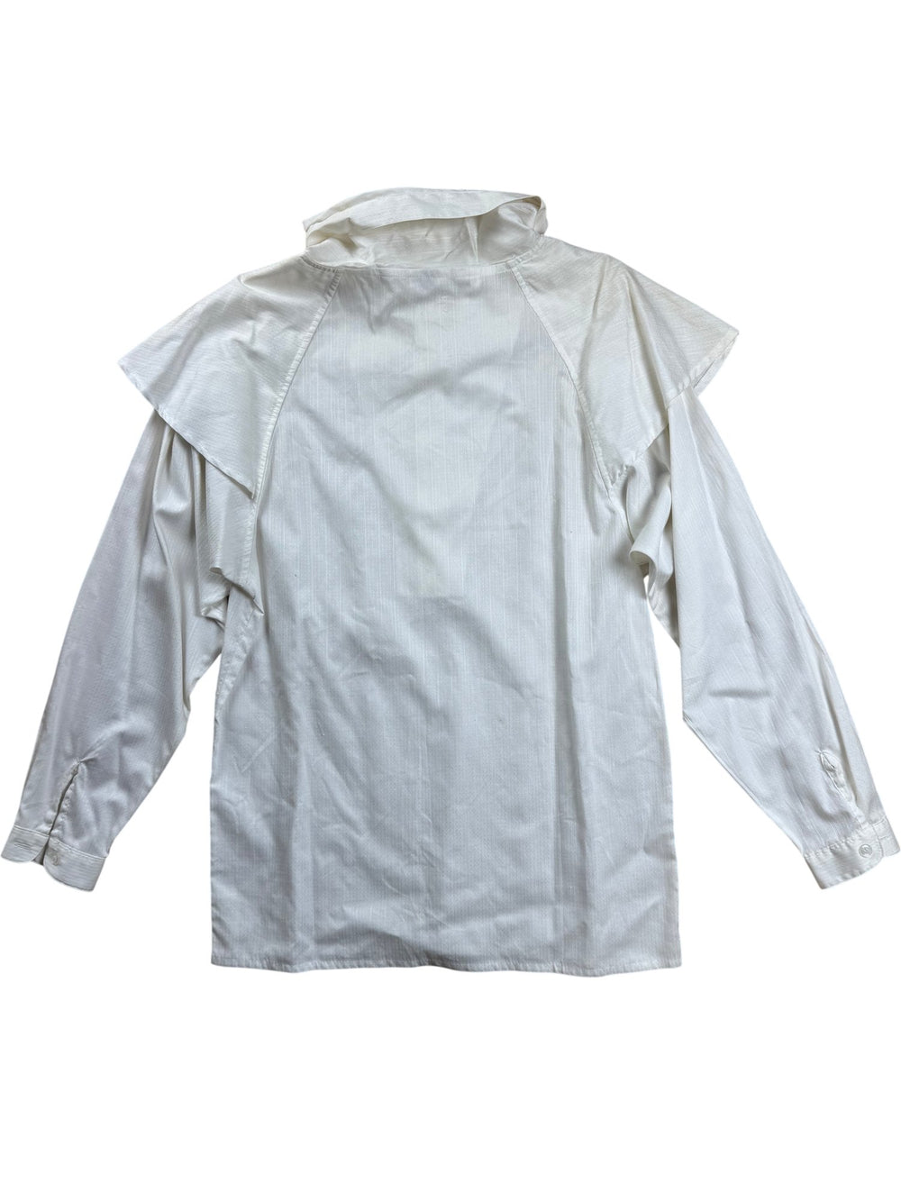 Miss Baron White Long Sleeved Shirt - M - Think Vintage ltd