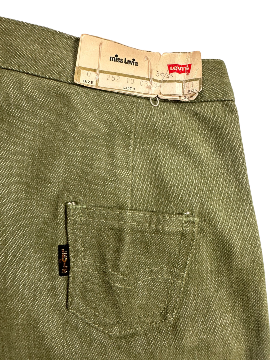 Miss Levi's Olive Green Button-Up Trousers - W28 L32 - Think Vintage