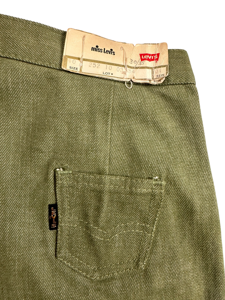 Miss Levi's Olive Green Button-Up Trousers - W28 L32 - Think Vintage