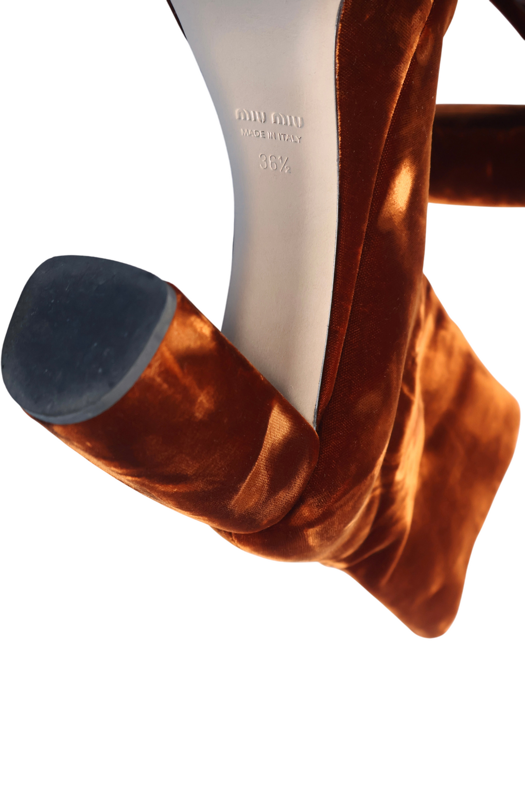 Miu Miu Velvet Ankle Boots - 4 - Think Vintage Online Ltd