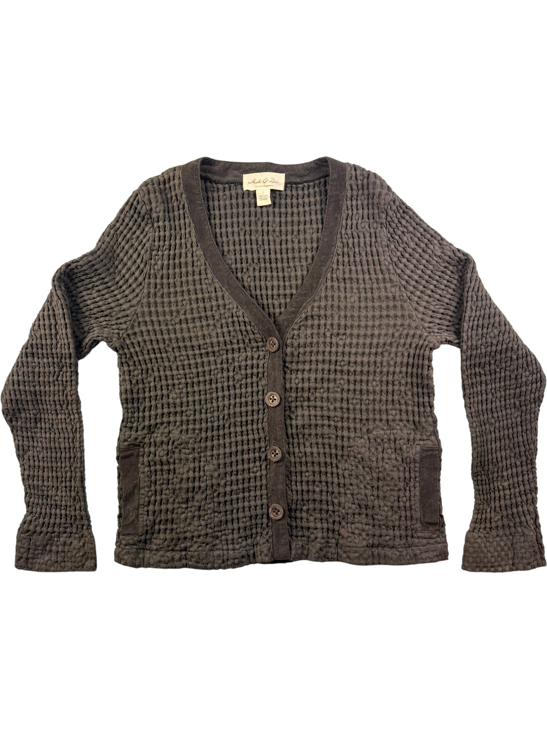 Mod-O-Doc Waffle Knit Cardigan - L - Think Vintage Online Ltd