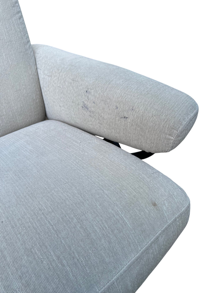 Modern Ekornes Swivel Chair with Foot Stool - Think Vintage