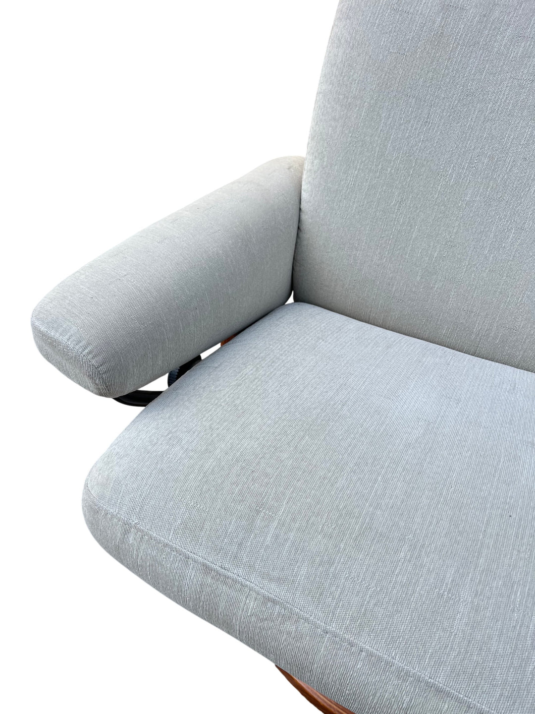 Modern Ekornes Swivel Chair with Foot Stool - Think Vintage