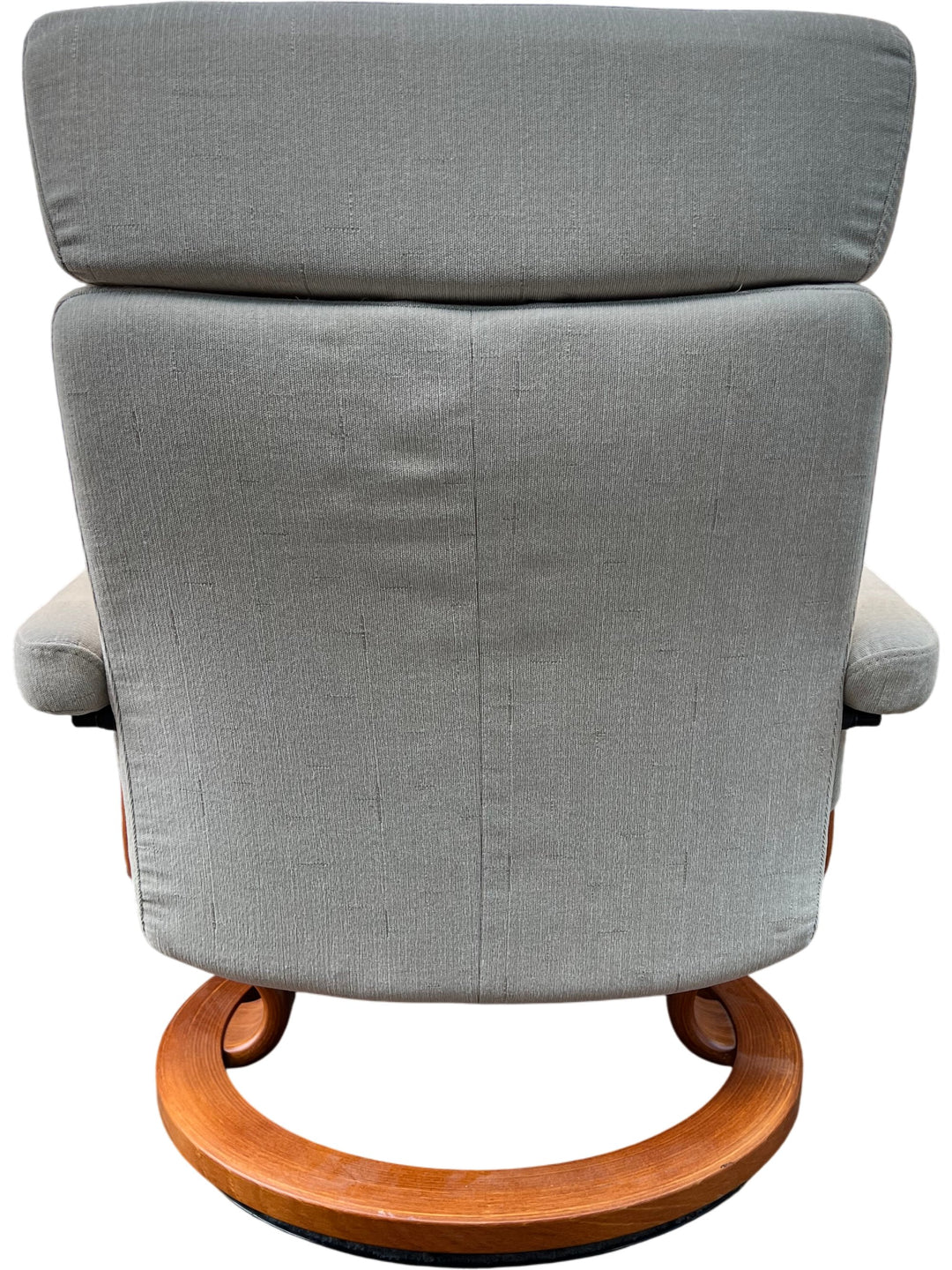 Modern Ekornes Swivel Chair with Foot Stool - Think Vintage