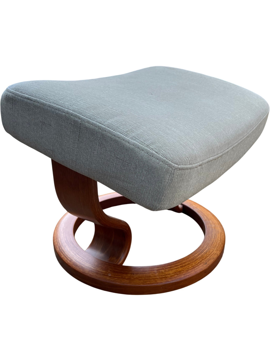 Modern Ekornes Swivel Chair with Foot Stool - Think Vintage