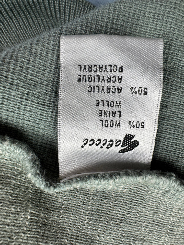 Modern Green Long Sleeve Wool Acrylic Sweater - M - Think Vintage