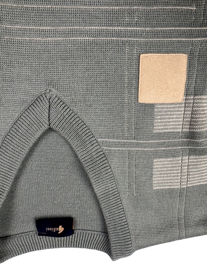 Modern Green Long Sleeve Wool Acrylic Sweater - M - Think Vintage Online Ltd