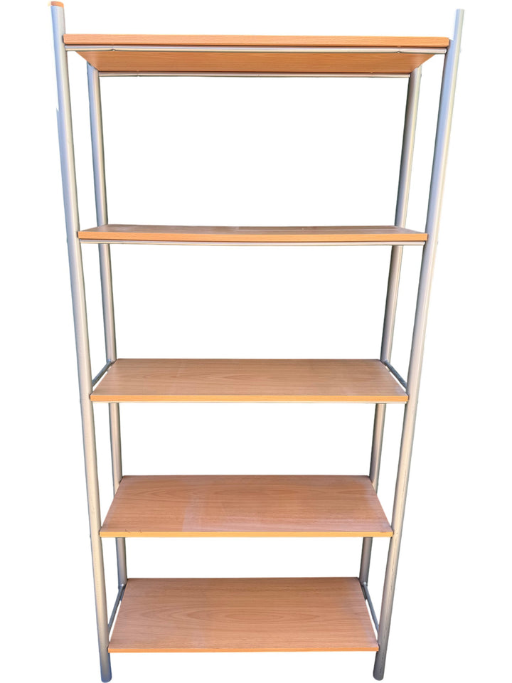 Modern Wooden and Metal Bookcase - Think Vintage