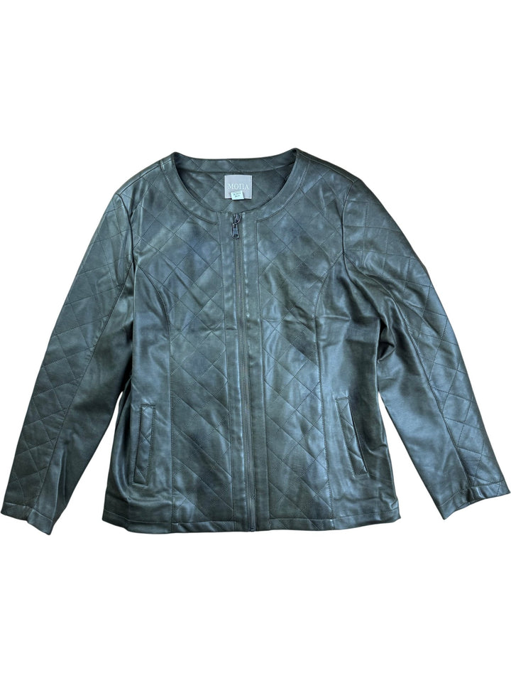 Mona Quilted Faux Leather Jacket - M - Think Vintage ltd