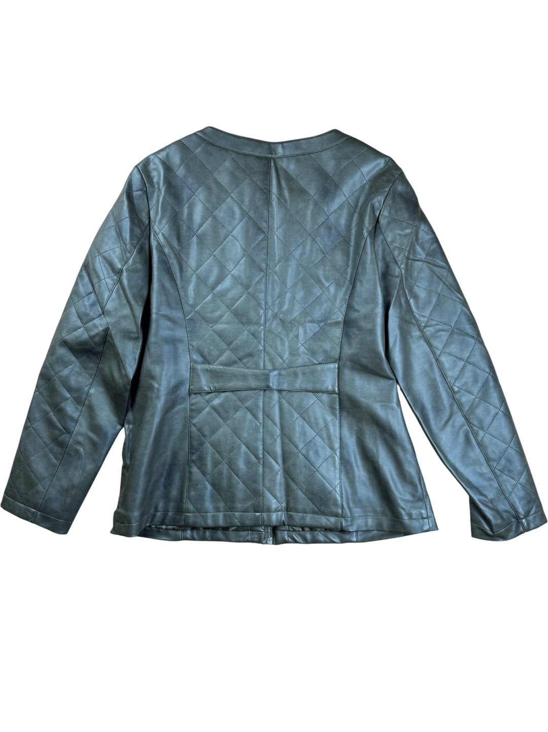 Mona Quilted Faux Leather Jacket - M - Think Vintage ltd