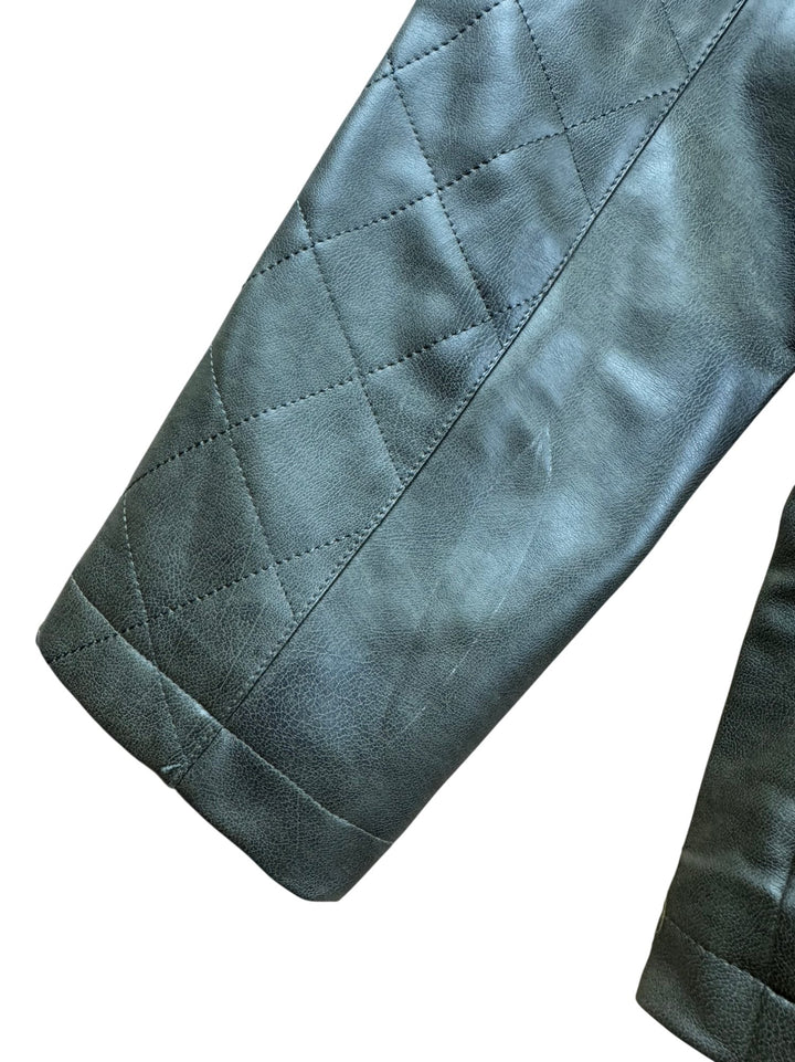 Mona Quilted Faux Leather Jacket - M - Think Vintage ltd