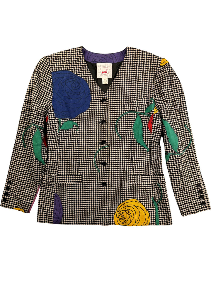 Mondi Floral Houndstooth Blazer - S - Think Vintage ltd
