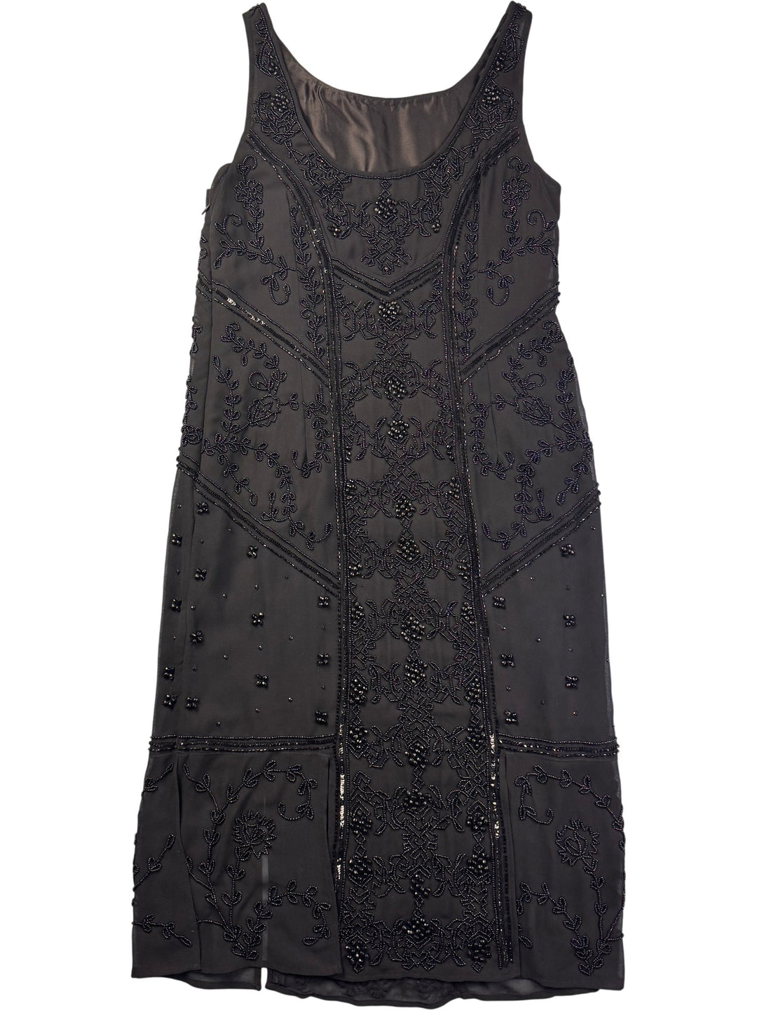Monsoon Beaded Black Dress - S - Think Vintage ltd