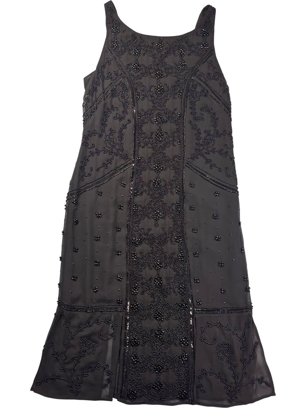 Monsoon Beaded Black Dress - S - Think Vintage ltd