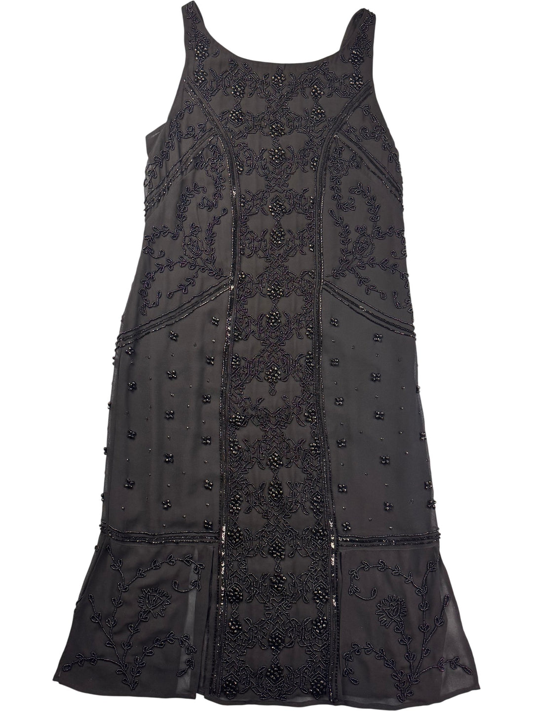 Monsoon Beaded Black Dress - S - Think Vintage ltd