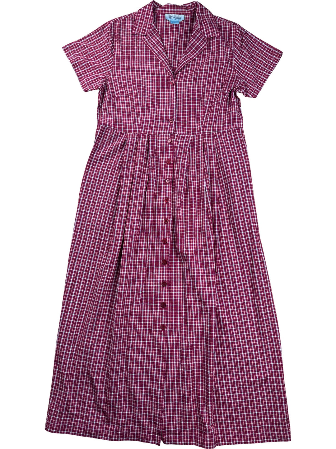 Monsoon Checked Cotton Dress - S/M - Think Vintage ltd
