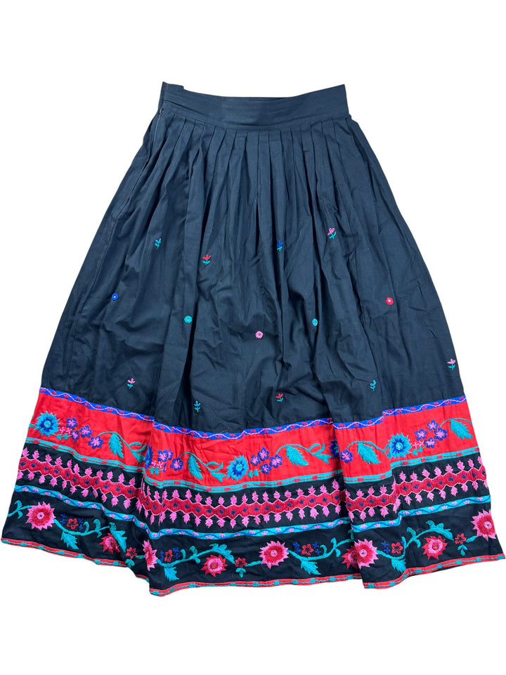Monsoon Embroidered Pleated Skirt - W28 - Think Vintage ltd