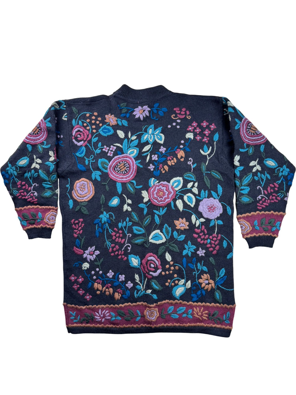 Monsoon Floral Embroidered Sweater - L - Think Vintage ltd