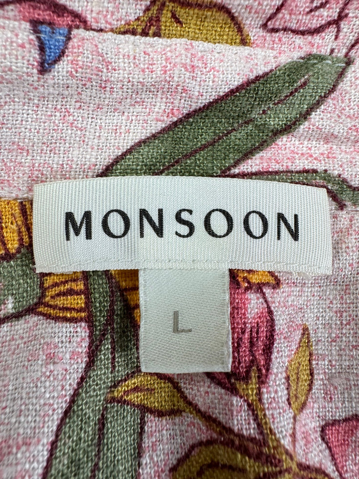 Monsoon Floral Linen Viscose Dress - XL