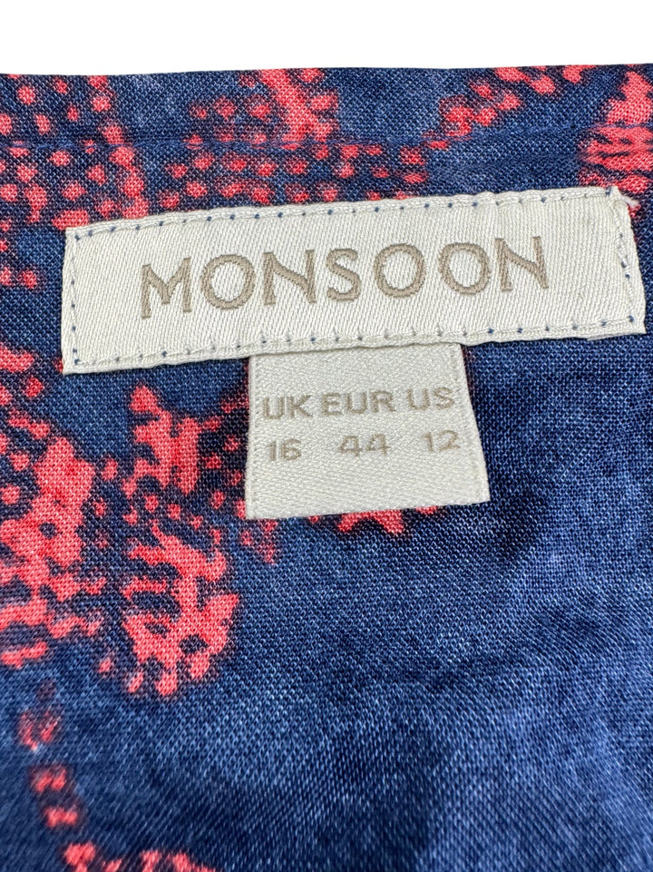 Monsoon Floral Patchwork Viscose Dress - L