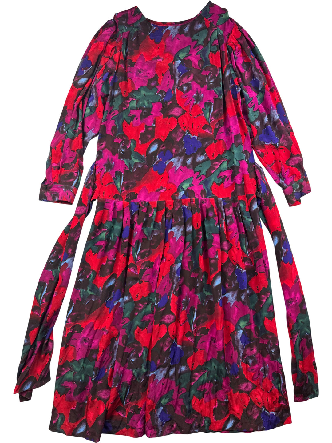 Monsoon Floral Patterned Silk Dress - M - Think Vintage Online Ltd