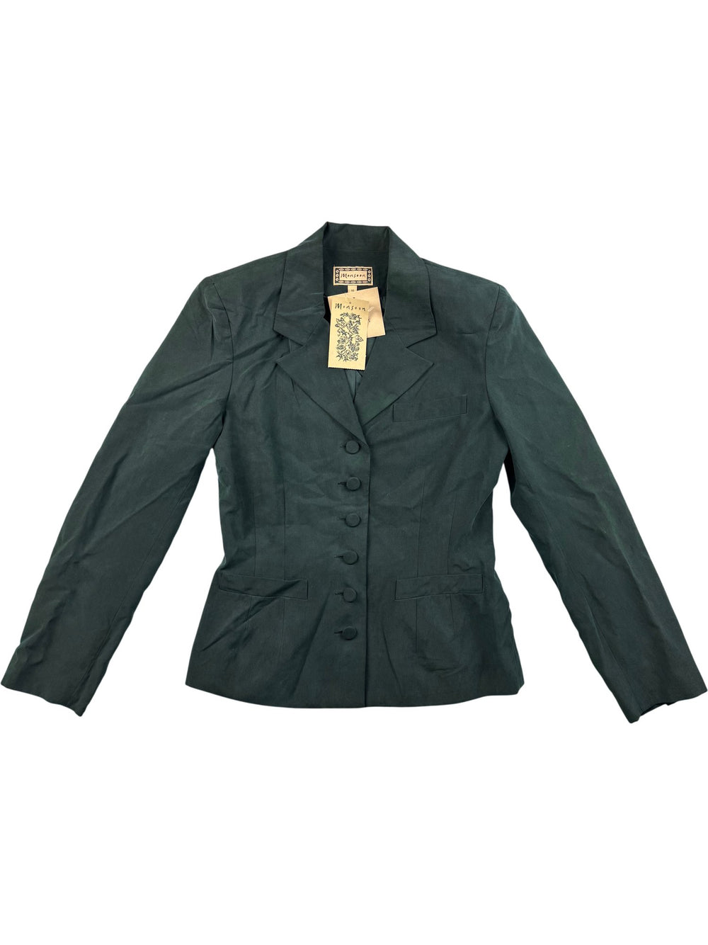 Monsoon Green Silk Suit - W26 - Think Vintage ltd