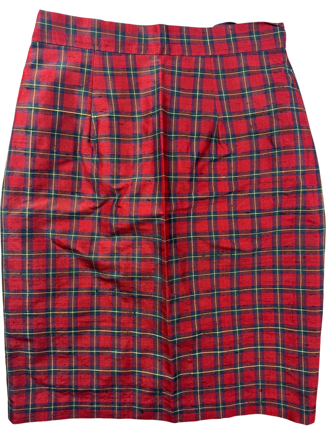 Monsoon Twilight Red Tartan Silk Suit - W27 - Think Vintage ltd