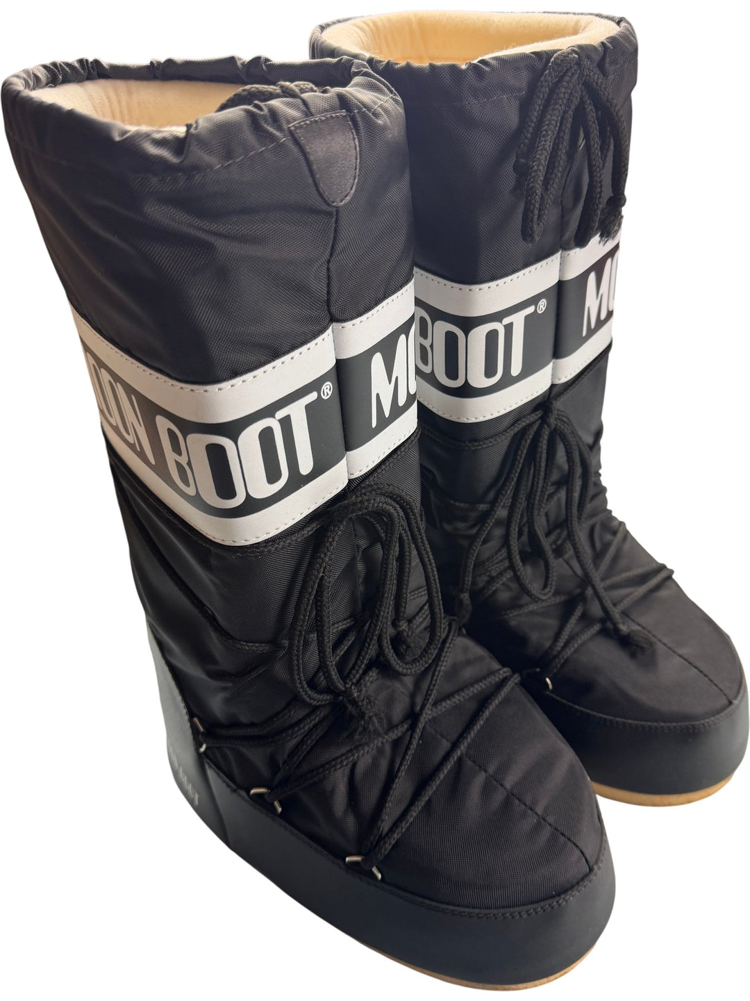 Moon Boot Nylon Black Boots - Think Vintage ltd