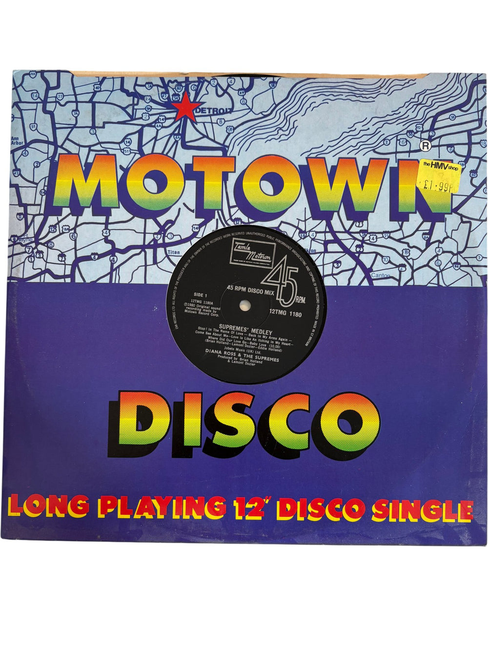 Motown 12" Disco Single Supremes' Medley Diana Ross - Very Good - Think Vintage ltd