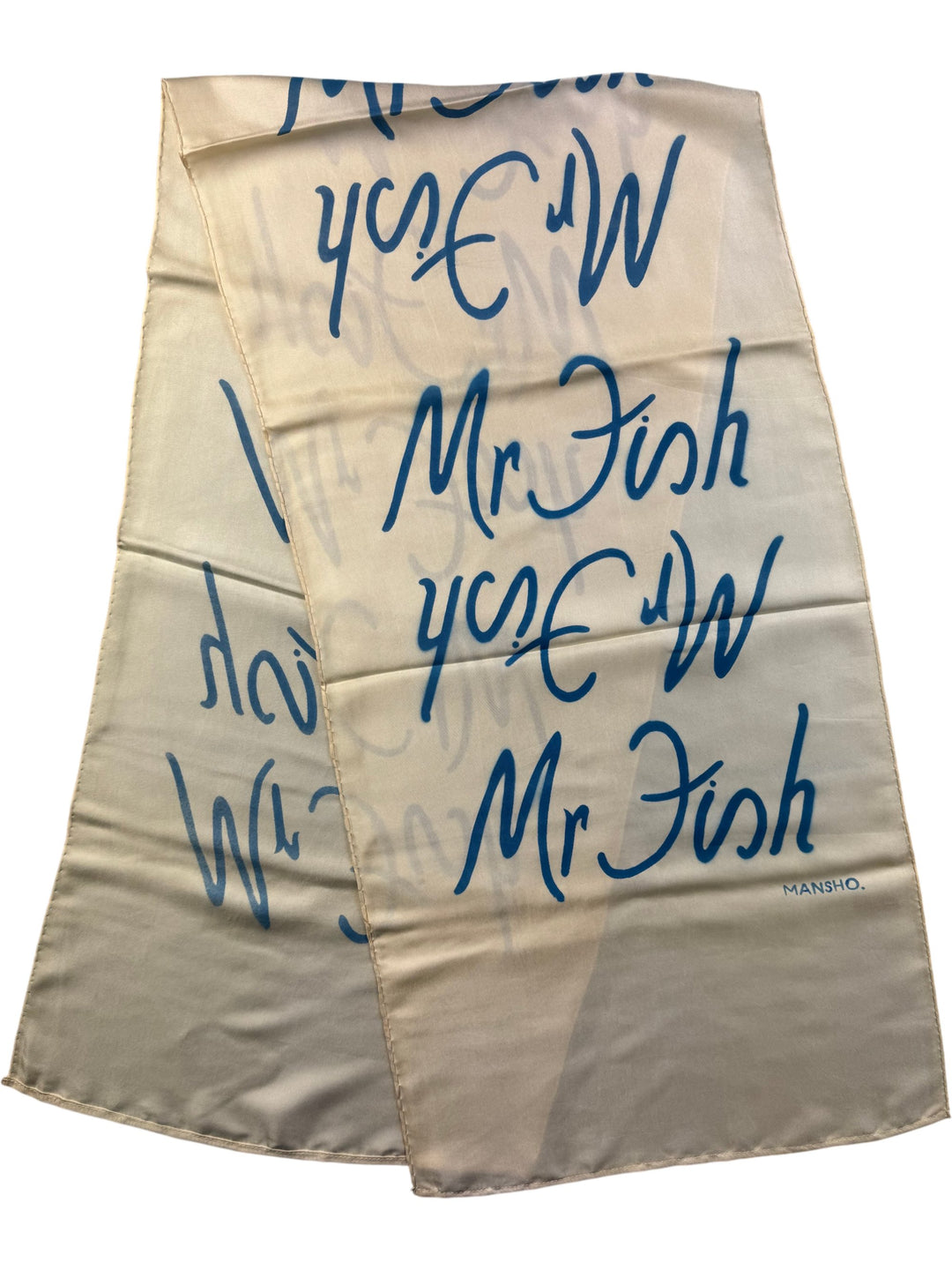 Mr Fish X Mansho Silk Scarf (BLUE) - Think Vintage