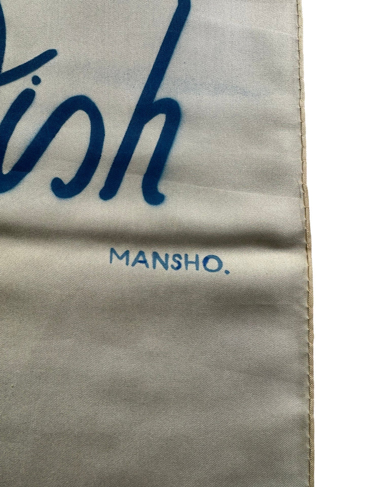 Mr Fish X Mansho Silk Scarf (BLUE) - Think Vintage Online Ltd