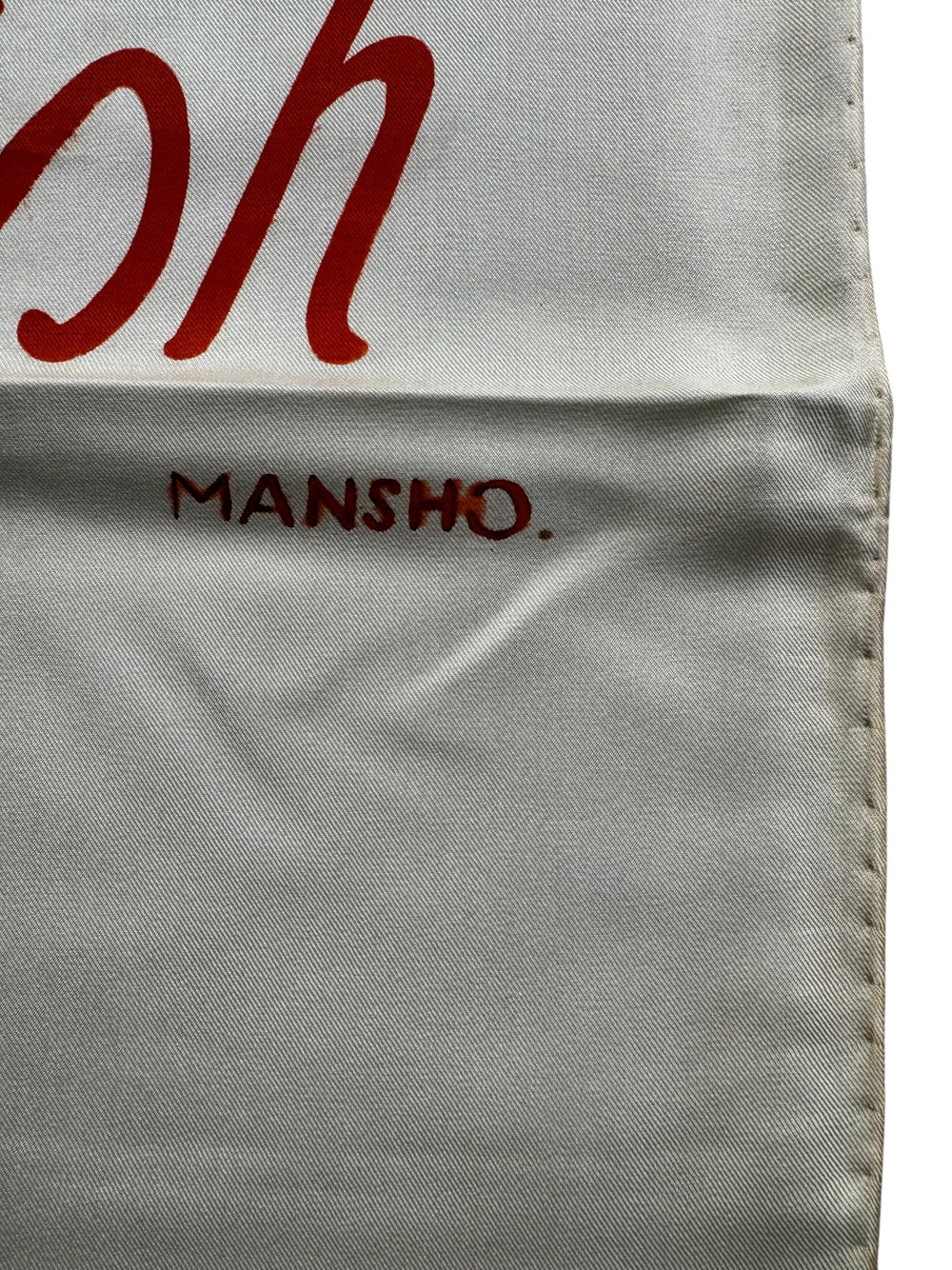 Mr Fish X Mansho Silk Scarf (RED) - Think Vintage ltd