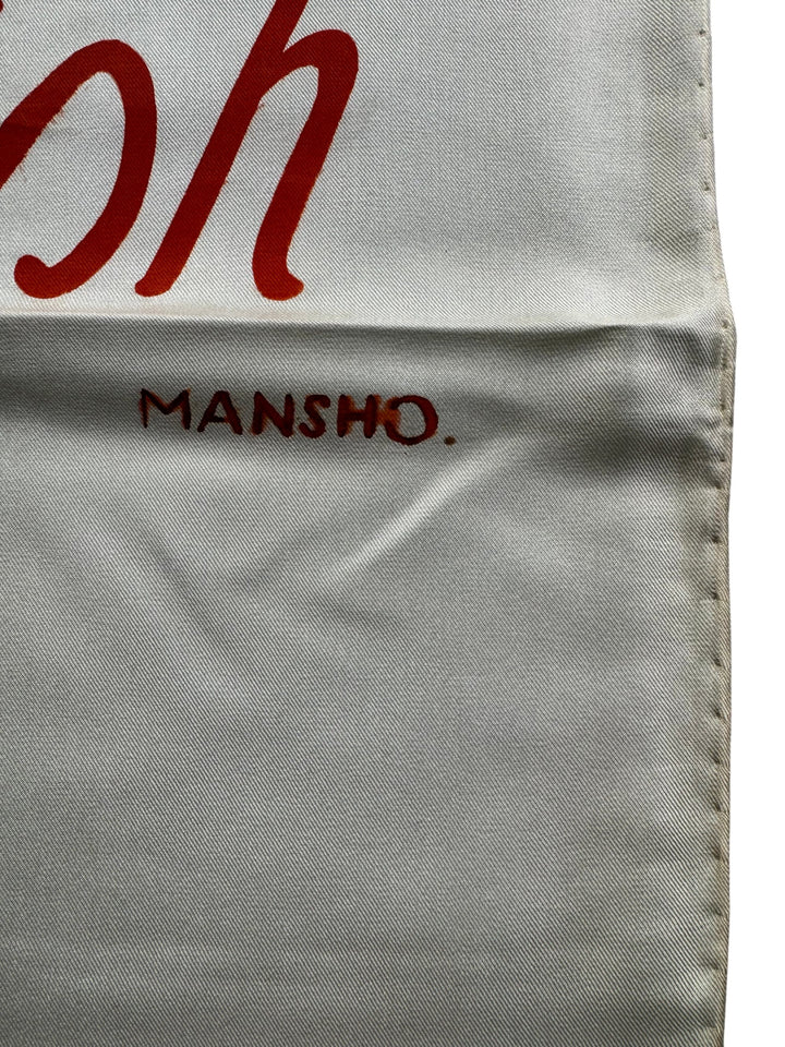 Mr Fish X Mansho Silk Scarf (RED) - Think Vintage ltd