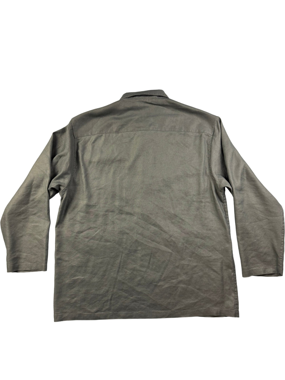 Muji Hemp Blend Shirt Jacket Grey - L - Think Vintage Online Ltd